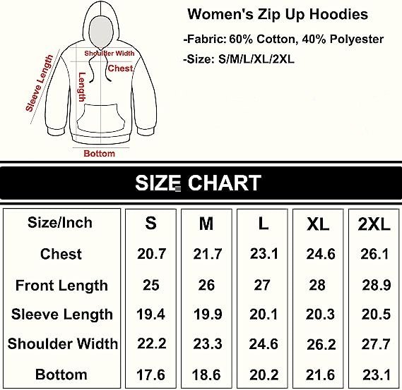 Womens Full Zip Up Hoodie with Pockets Micro Fleece Zipper Hooded
