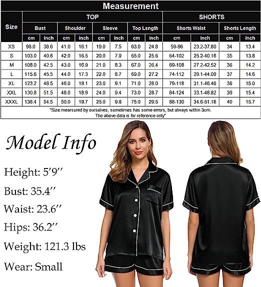 Women's Silk Satin Pajama Set Loungewear Button Down